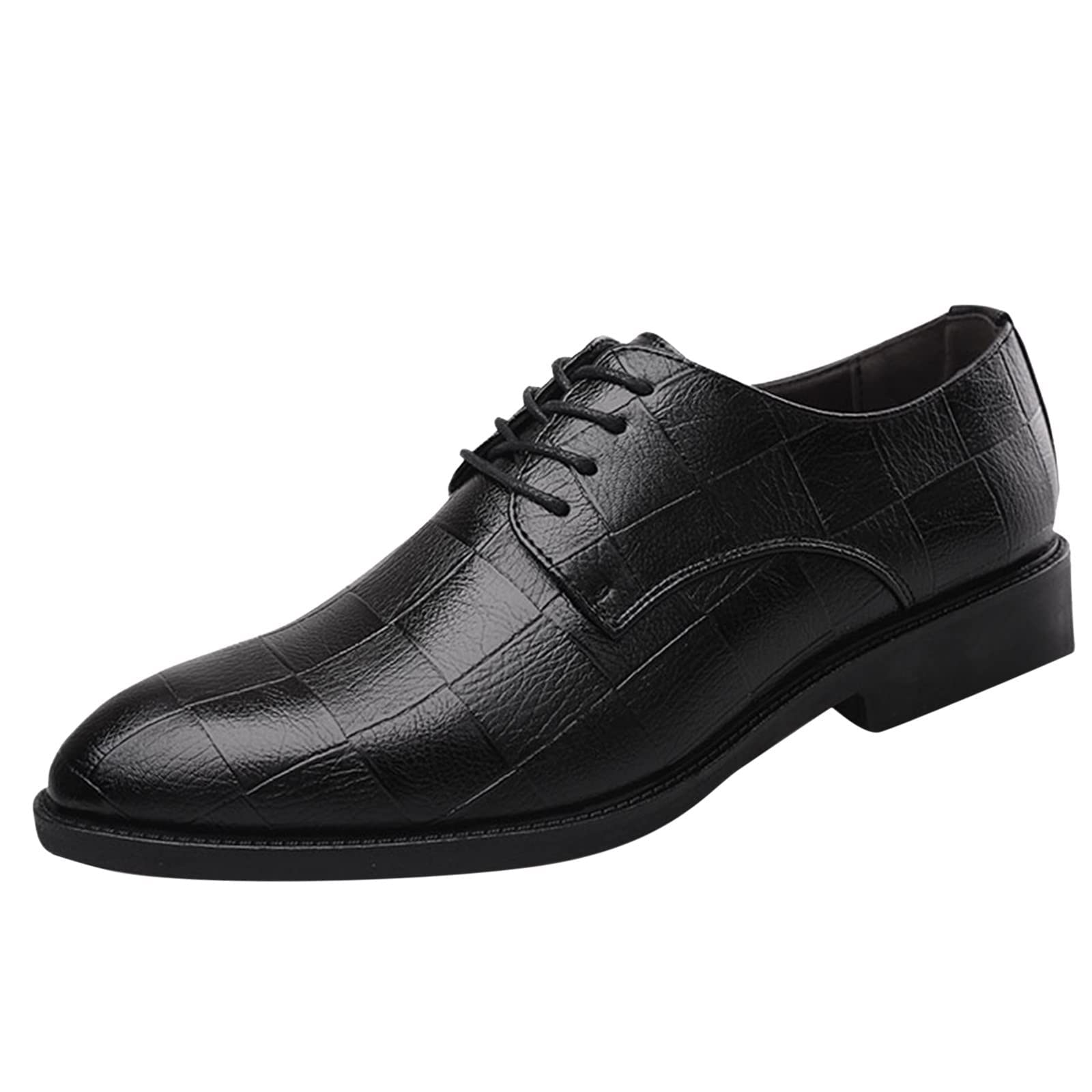 HINDOLA Mens Dress Shoes Formal Business Classic Lace Up Wingtip Oxford Shoes Leather Shoes for Men
