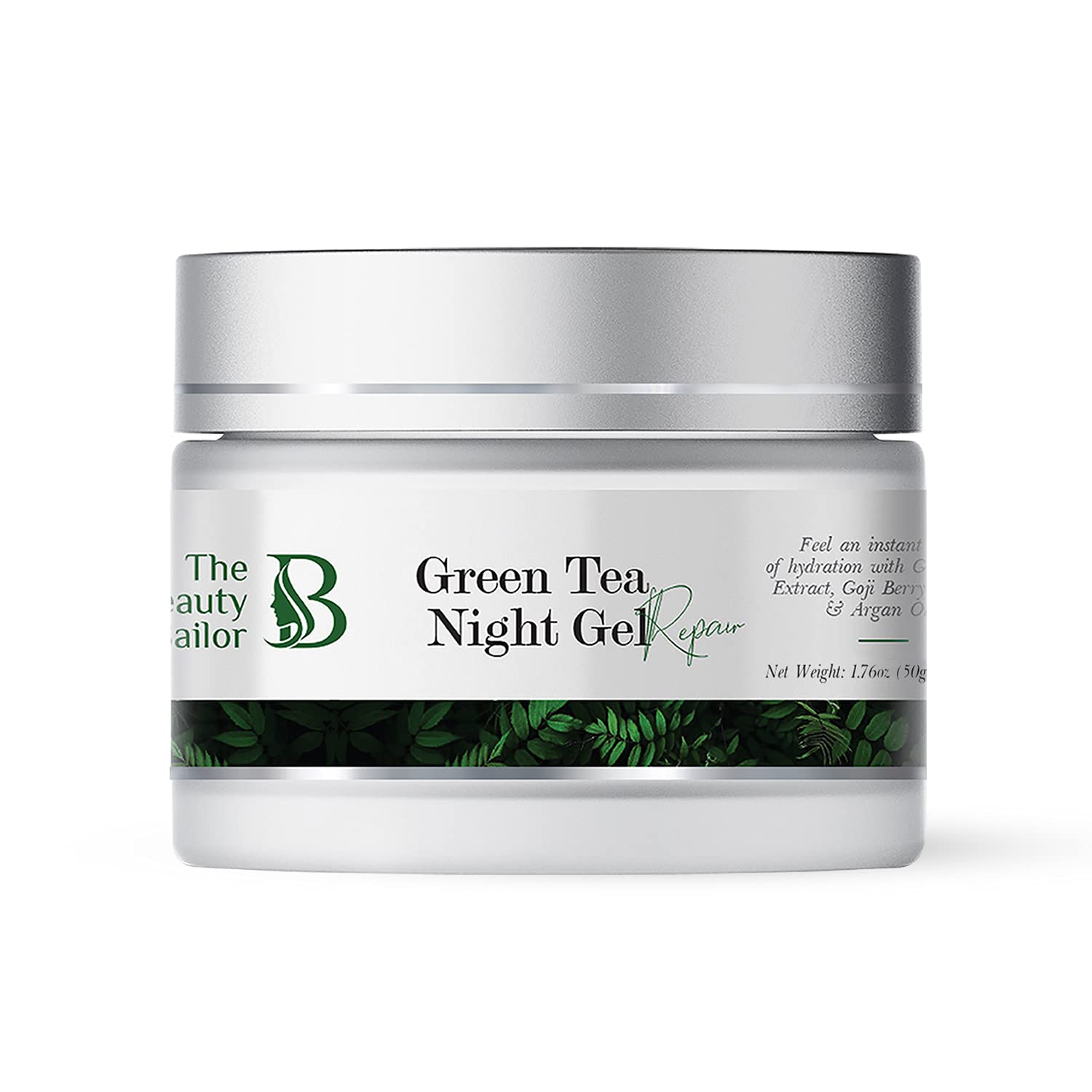 The Beauty Sailor Green Tea Night Gel Cream - Feel Instant Rush of Hydration | Night Repair Cream with Aloe Vera, Green Tea, Argan Oil, Licorice Extract & Goji Berry For Both Men And Women, Suitable For All Types Of Skin And Weathers - 1.69 Fl Oz
