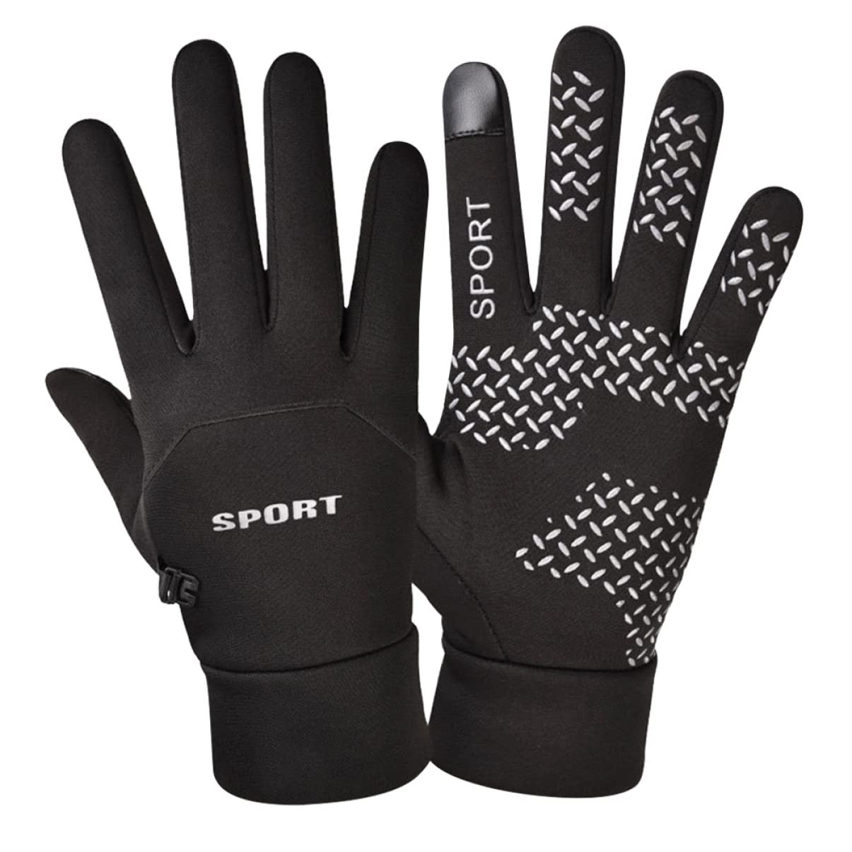 Guantes De Ciclismo Calentadores Accesorios Sin Dedos Poseedor Apretones Guantes De Dedo Guantes De Invierno Black