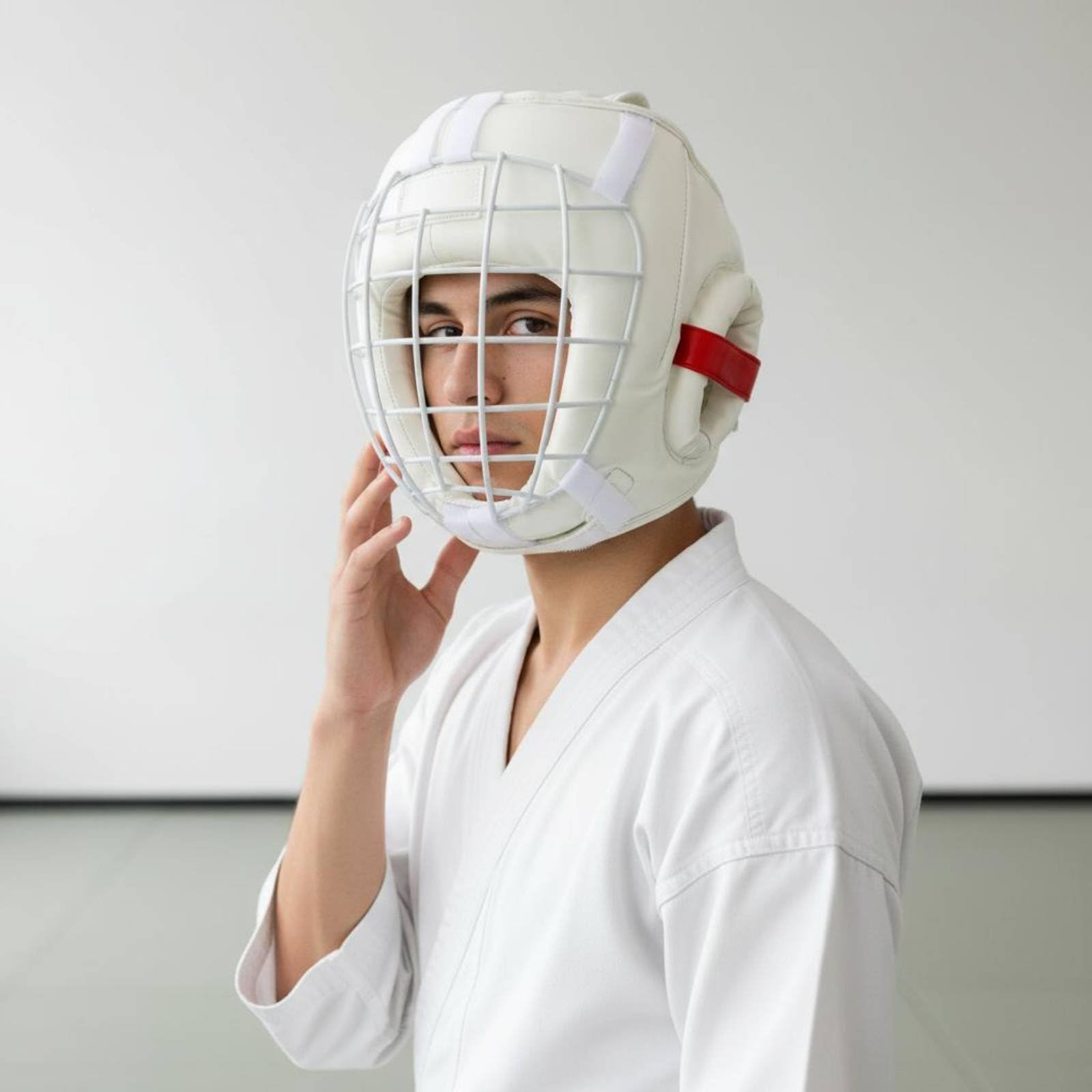 Casco da Combattimento Casco Integrale Allenamento Marziale Imbottitura Antiurto Visiera Acciaio Adatto Ad Adulti Bambini Difesa Palestra