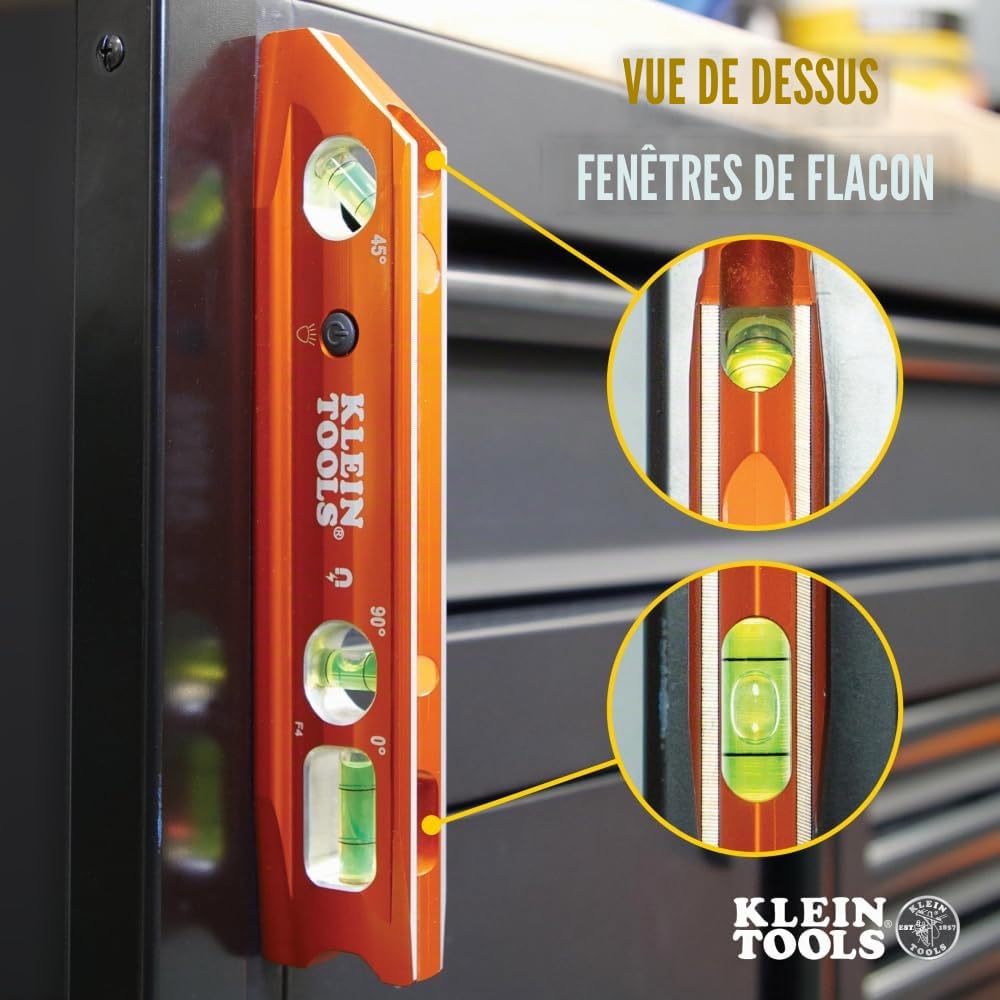 Klein Tools 935RBLT Niveau de billette avec LED, Rouge