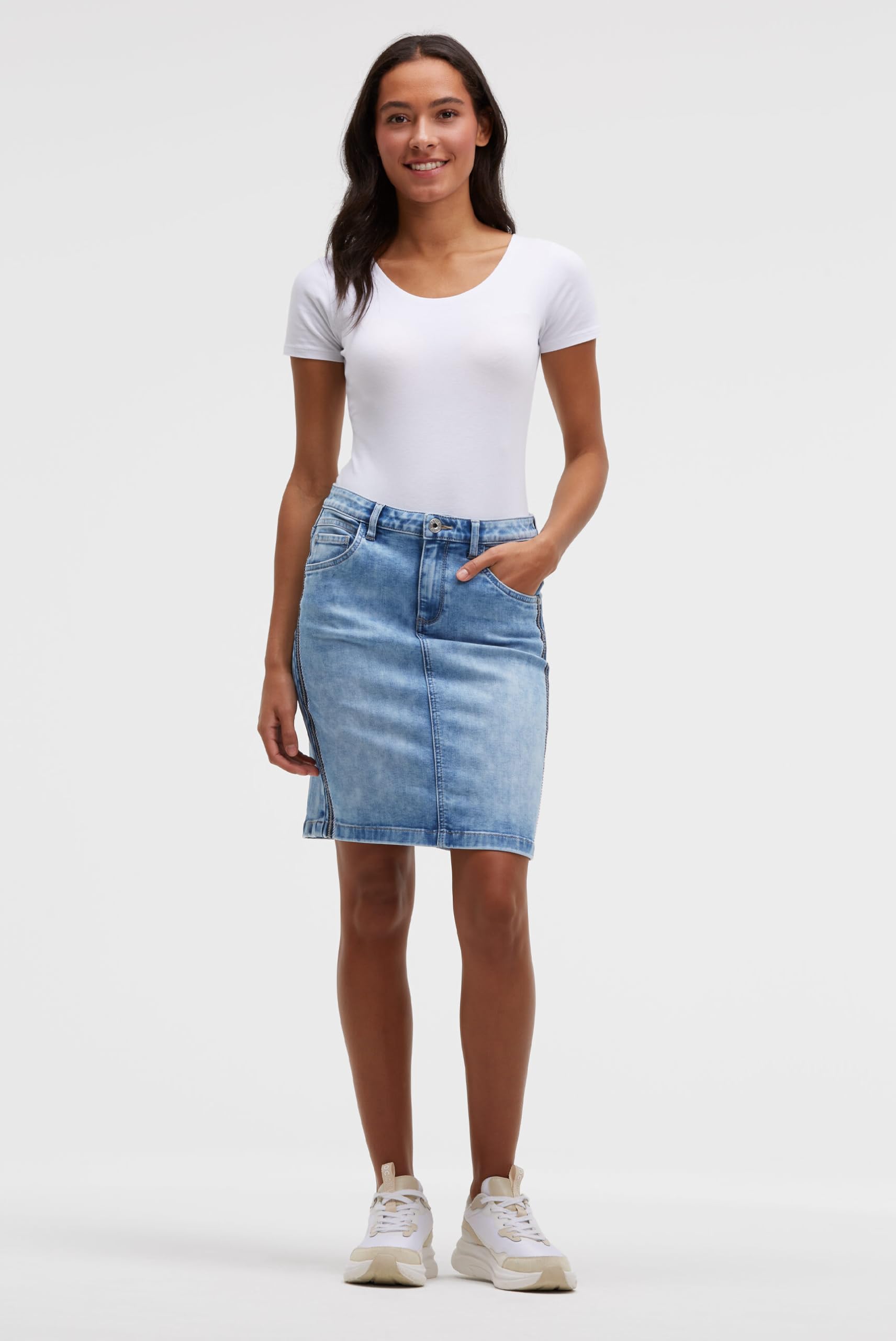 SOCCX Damen Jeansrock AN:NE