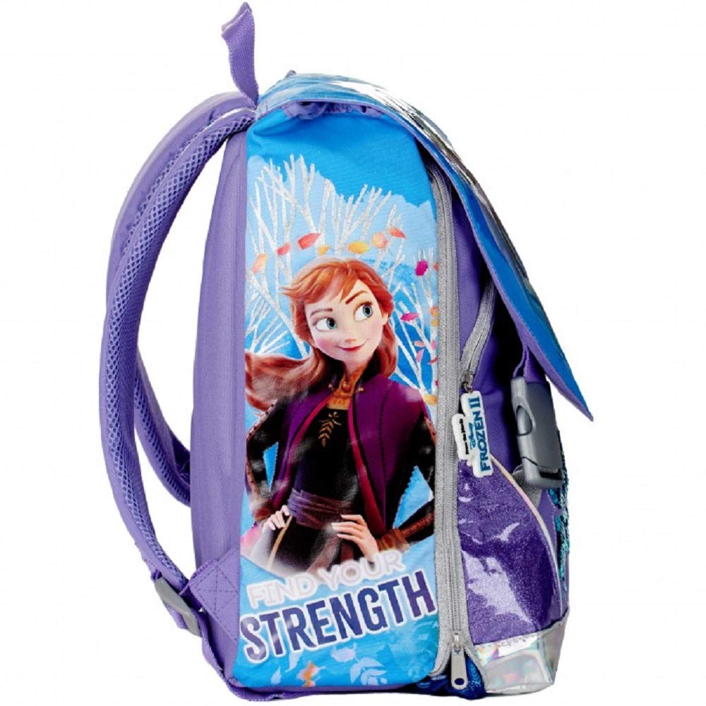 G.P. Schoolpack Zaino Scuola Compatibile con Frozen 2 Elsa Estensibile + Astuccio 3 Zip Completo