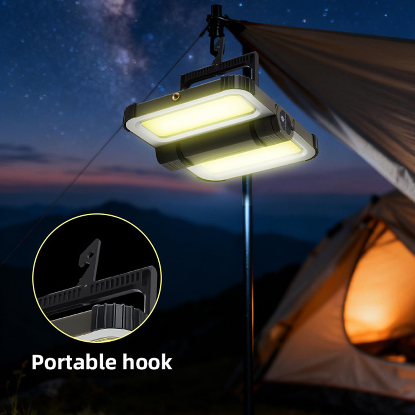 Lanterna Solare Per Campeggio LED Luminosa Magnetica Pieghevole | Da Campeggio Esterno Ad Energia Solare Per Escursionismo Trekking Tenda Emergenza Sopravvivenza Pesca Notturna Camminata