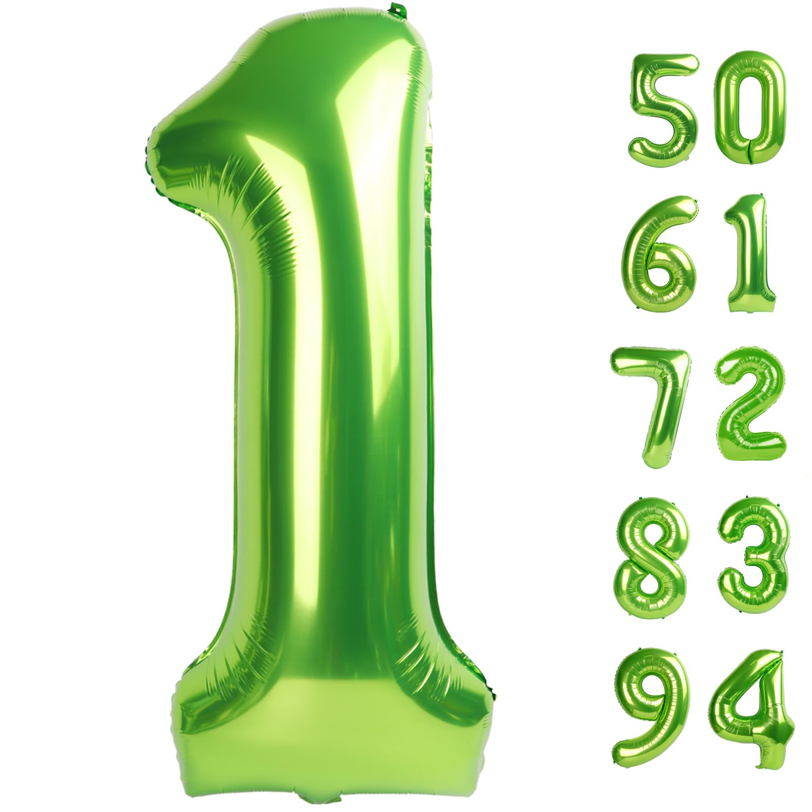 Light Green 1 Balloon - Number Balloon 40 Inch, 1st Light Green Decorations