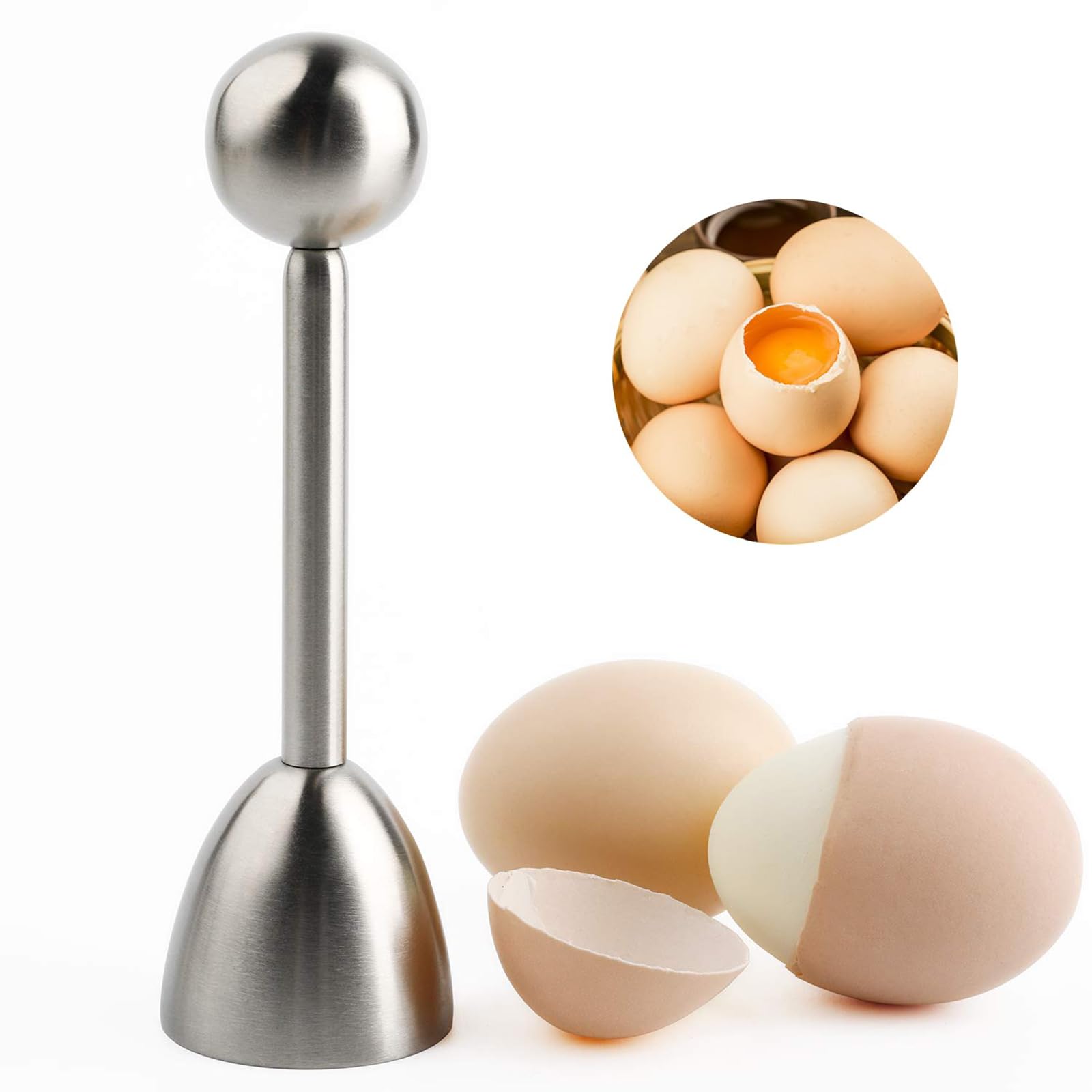 Egg Opener Tool,Egg Cracker Topper Egg Separator Tool Egg Opener Shell Remover Slicer Stainless Egg Cutter Shell Cracker Separator Remover Eggs Cutter Breakfast Kitchen Tool for Home Hotel Restaurant