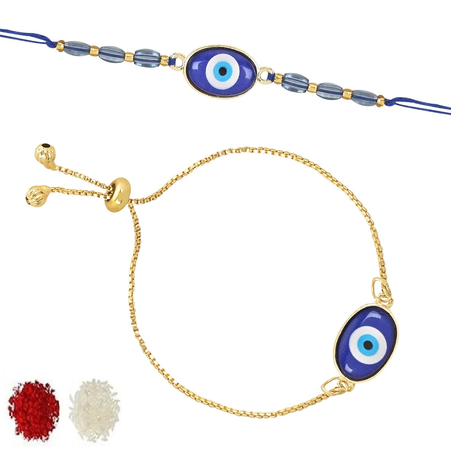I Jewels Unisex-Adult Enamel Designer Evil Eye Bhaiya Bhabhi Lumba Rakhi Set With Roli Chawal And Rakshabandhan Card (R128-Co) (B0CB4LRQKL) Amazon Price History, Amazon Price Tracker