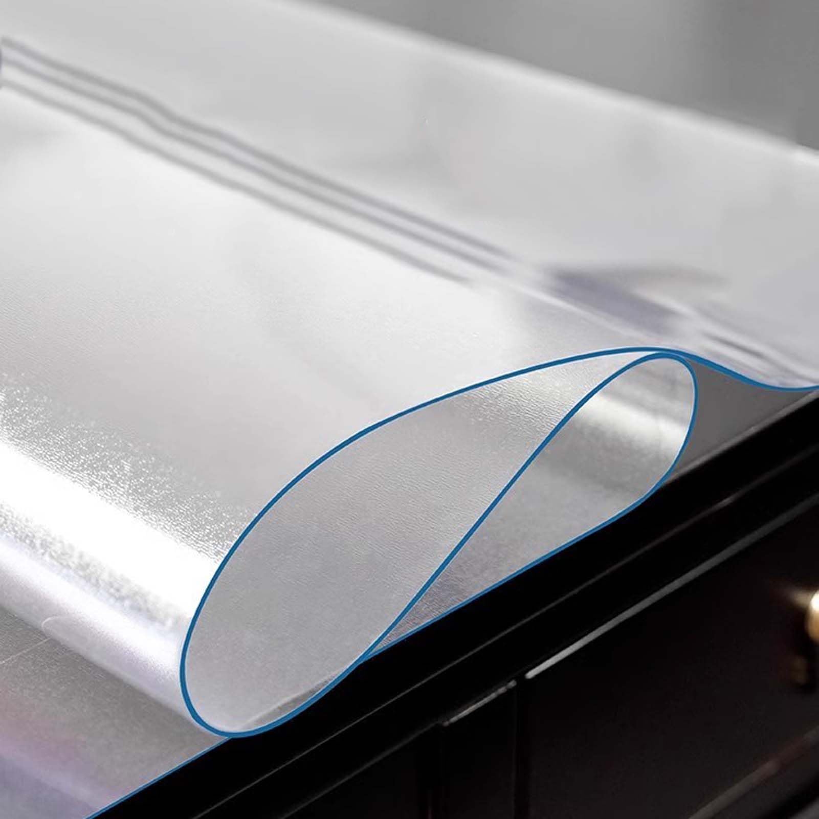 QBYRSSS Transparent Table Cover Protector Heavy Duty Clear Plastic Tablecloth 70x120cm 2mm Thick Waterproof Table Cover Transparent Rectangle Table Protector for Kitchen Outdoor Events BBQs Parties