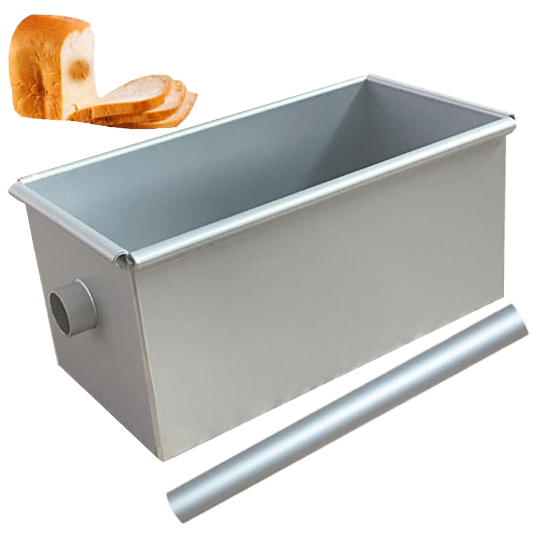 Bread Mold ideal for Home Baking Aluminum Alloy Rectangle Mini Loaf Pans with Round Hollow Tube Non-stick Bread Pan 7.6x4.1x3.5