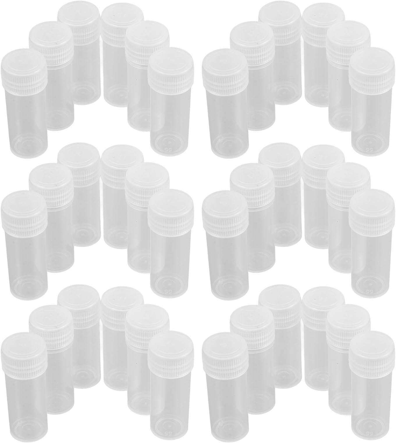 Mipcase 60pcs Plastic 5ml Freezing Sample Tubes with Screw Caps, Graduated Laboratory Centrifuge Vials for Secure Storage, Educational Test Tubes Suitable for Lab and DIY Lip Balm