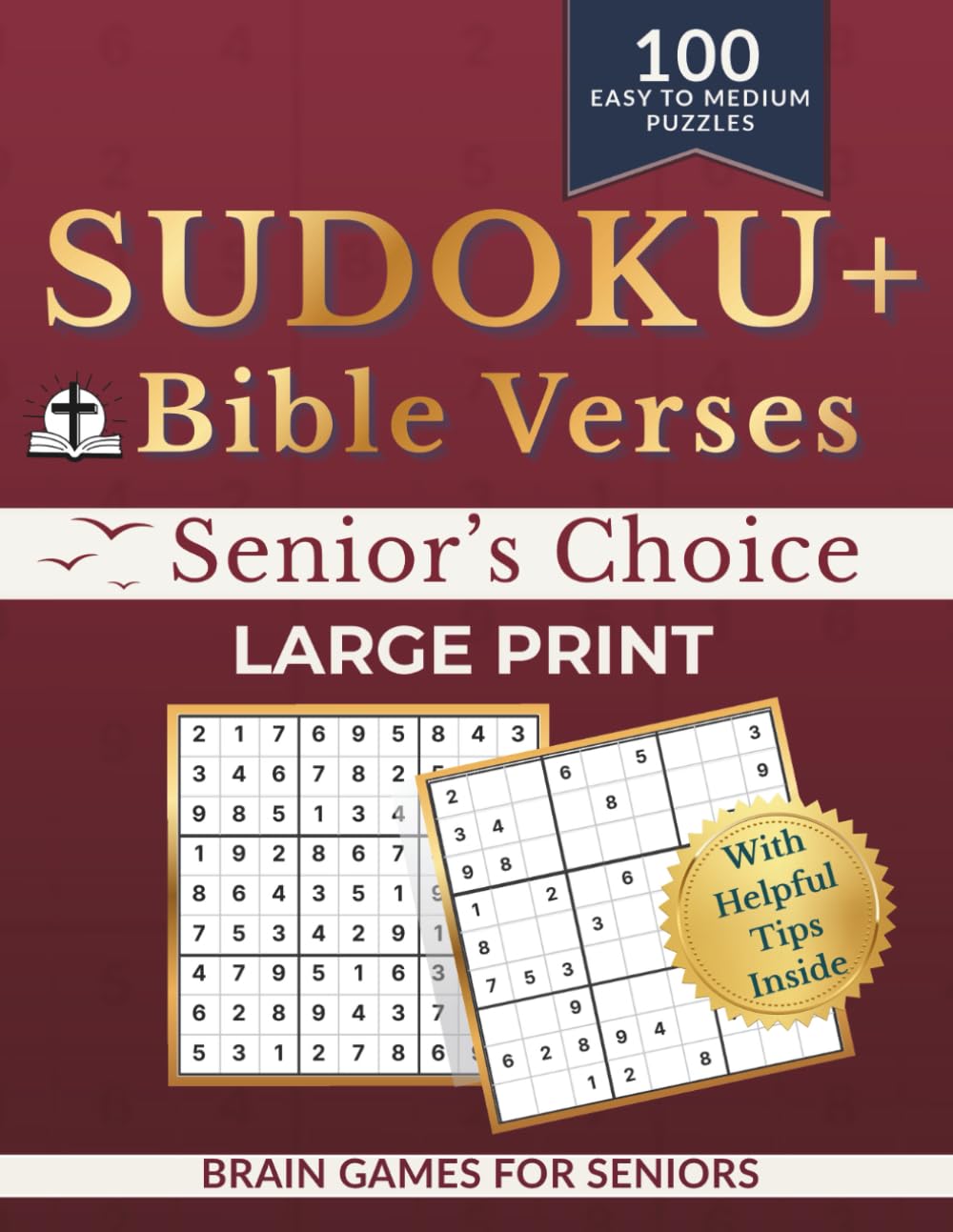 Sudoku + Bible Verses: Large Print Sudoku for Seniors with Bible Verses | Easy to Medium | One Puzzle Per Page