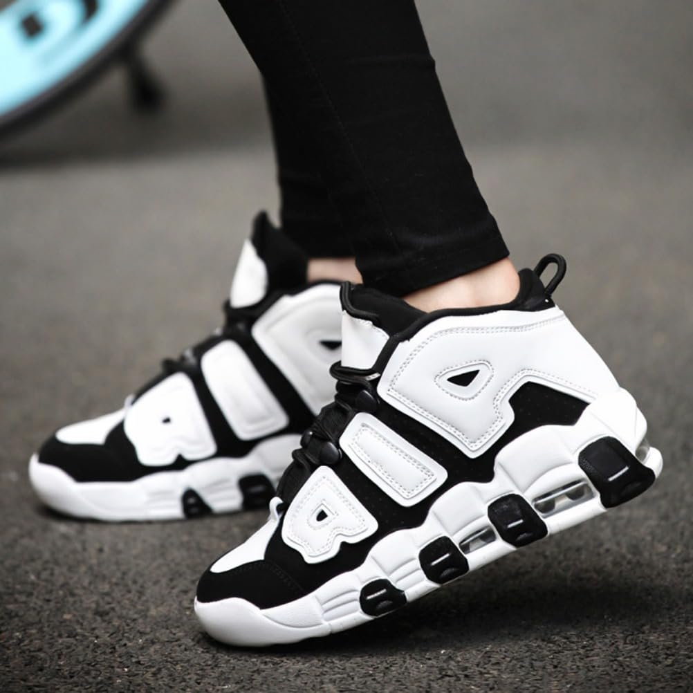 Sneaker Herren Damen Retro Skateboardschuhe Laufschuhe Turnschuhe mit Luftpolster Walkingschuhe Studenten Anti-Rutsch leichter Jungen Mädchen Basketballschuhe modisch Sportschuhe (Schwarz Weiß 2,36)