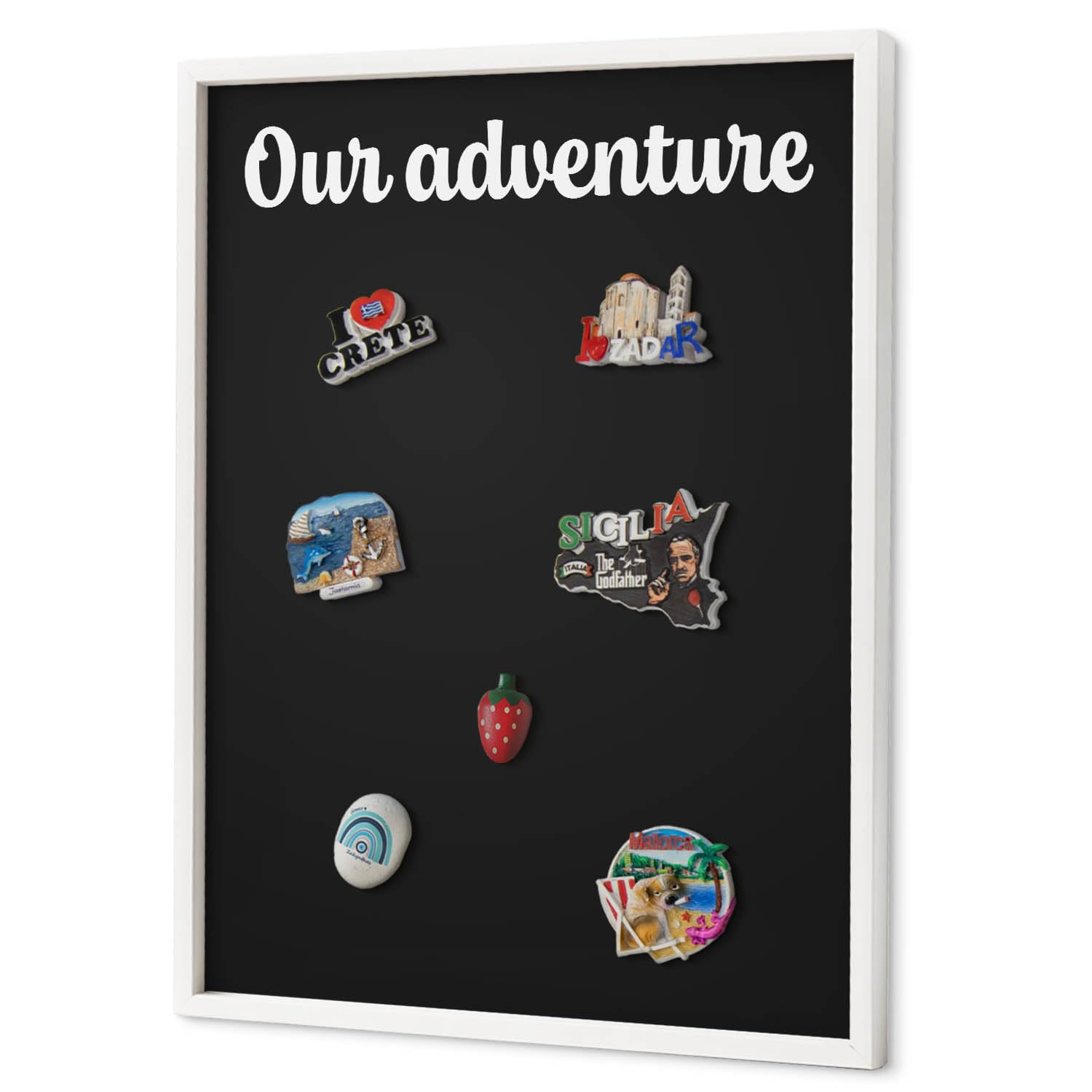 Explorer Magnetic Board 50x70 cm | White Frame | Our Adventure