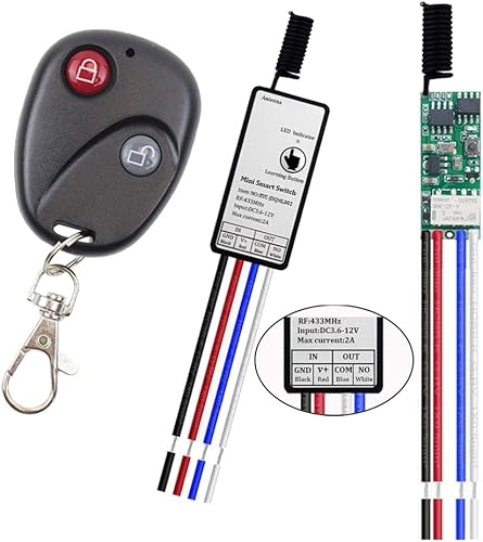 Interruptor de control remoto RF inalámbrico inteligente de 433 MHz, mini circuito de relé pequeño, módulo receptor DC 3.7v 5v 6v 9v 12v 1 canal de