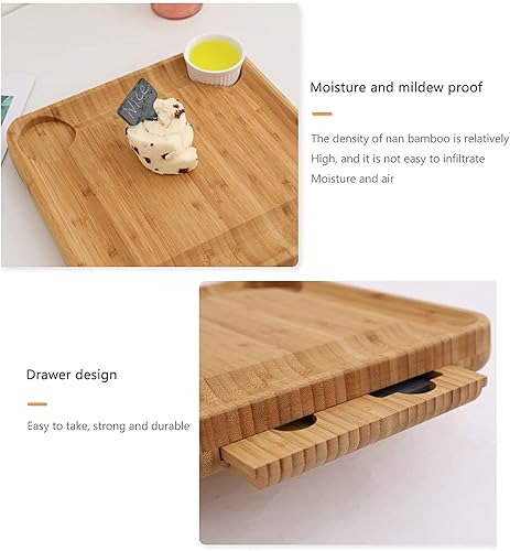 Miniatura 3 de Tabla de queso de bambú, bandeja de embutidos y bandeja de servir, juego de tablas de embutidos y plato de queso