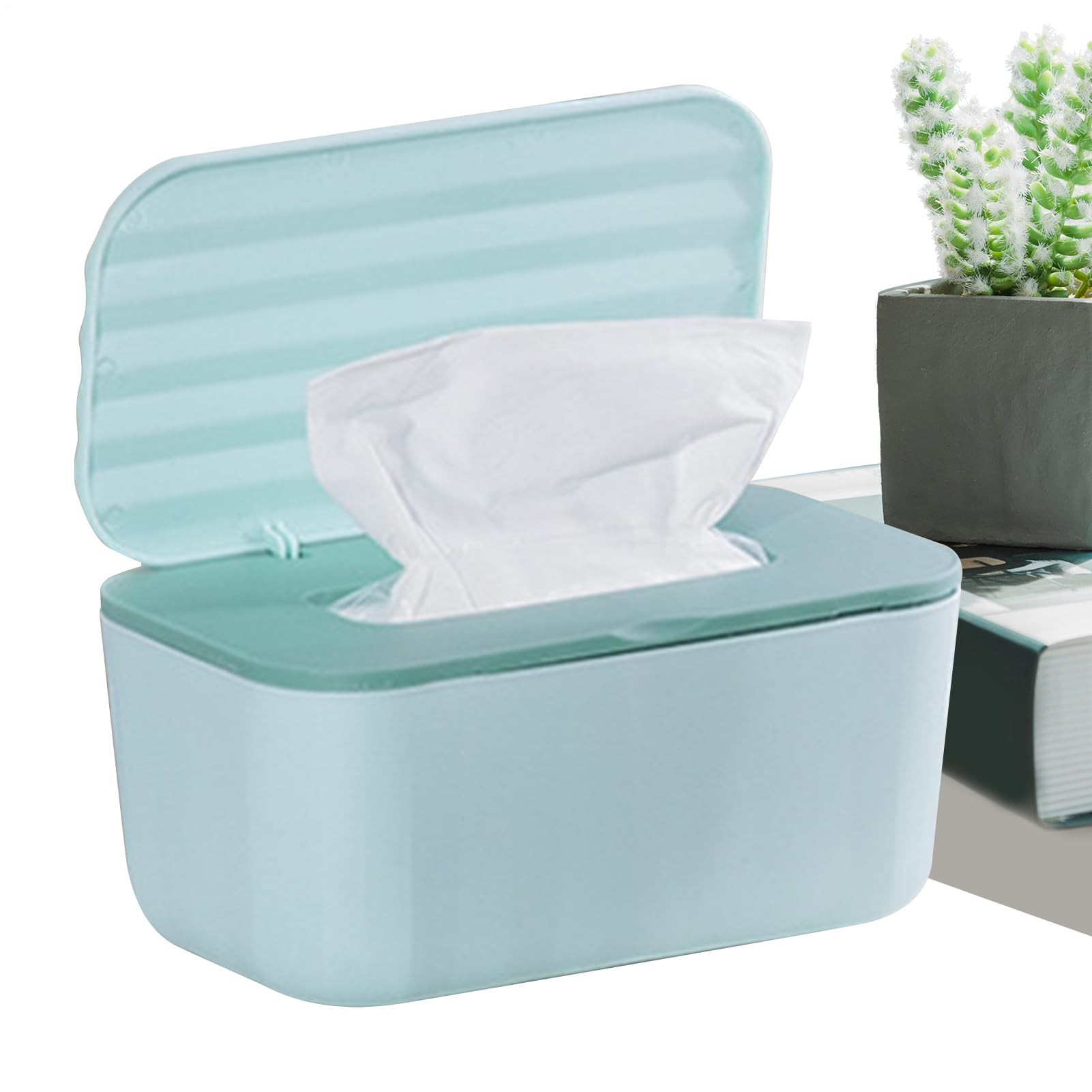 Baby Wipes Dispenser - Desktop Holder for Tissue - Dustproof Sealable Baby Wipe Box for Nursery Makeup Diaper Kitchen Bathroom Table Storage Travel Toilet
