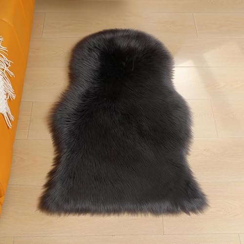 Miniatura 221 de Alfombra de piel sintética esponjosa de piel de oveja blanca, 4 x 6 pies, ultra suave, para dormitorio, mesita de noche, sala de estar, guardería