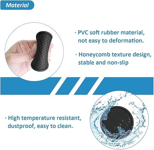 Miniatura 9 de Paquete de 4 posavasos brillantes para automóvil, 2.75 pulgadas, de silicona, antideslizante, con diamantes de imitación, accesorios universales y