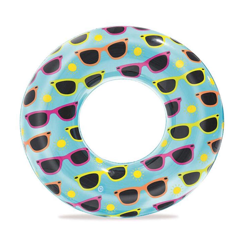 Swimming Ring Inflatable Rubber Swim Ring Float Multi-Colour Trainer Sunglasses Style76cm More Than Children Over 3 Years Old DYWFN