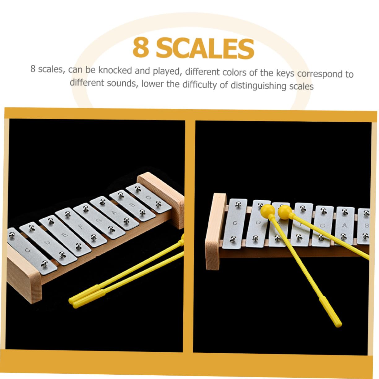 BESTonZON Xilofono Di Legno Per Ragazzo Ragazza Strumento Musicale Giocattolo Percussioni Colori Vivaci Per Stimolare Immaginazione Suono e Piacevole Per Sviluppare Capacità Motorie Fini