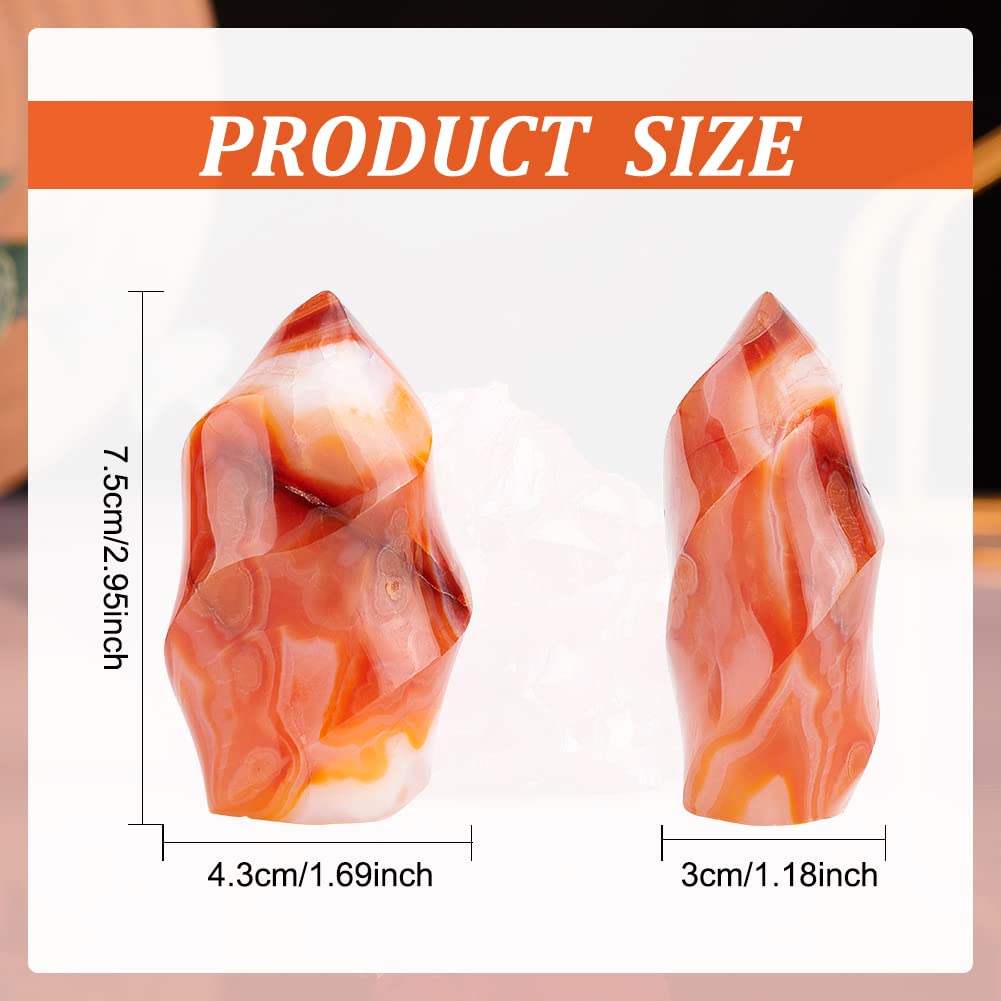 BENECREAT Natural Red Agate Torch Healing Stones, About 1.7x1.2x3