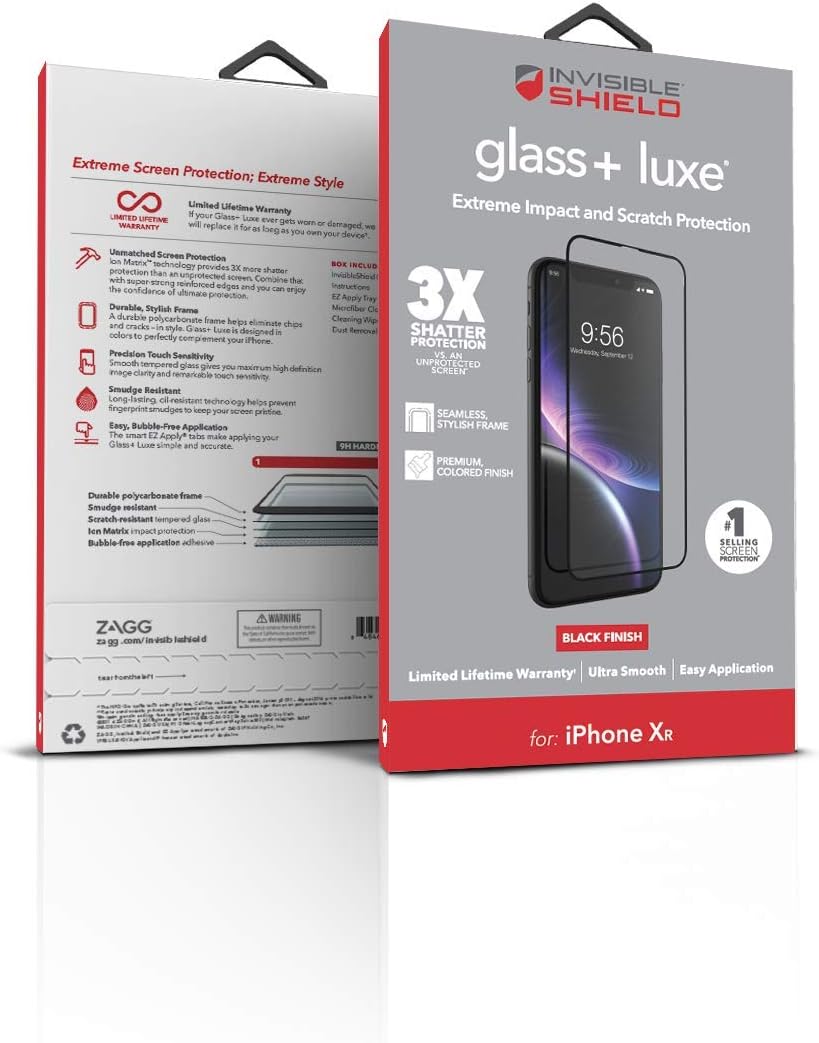 Review ZAGG InvisibleShield Glass+ Luxe Tempered Screen Protector for iPhone XR - Clear (200102123)