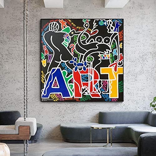 Arte abstracto de la pared Psychedelic Twisty Colorful Posters and Prints Fantástico lienzo Pintura...