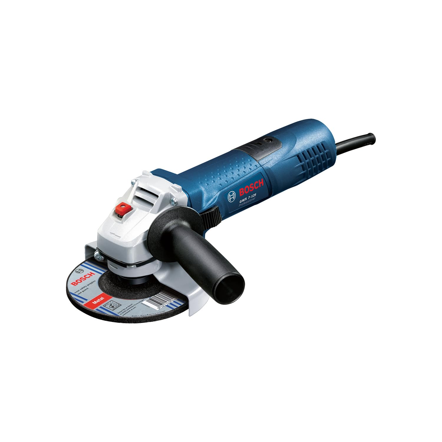 Bosch Professional Smerigliatrice Angolare GWS 7-​125, Ø Disco: 125 mm, Impugnatura aggiuntiva, Flangia di Montaggio, Dado di serraggio, Confezione in Cartone, 720 W, 230 V, Blu