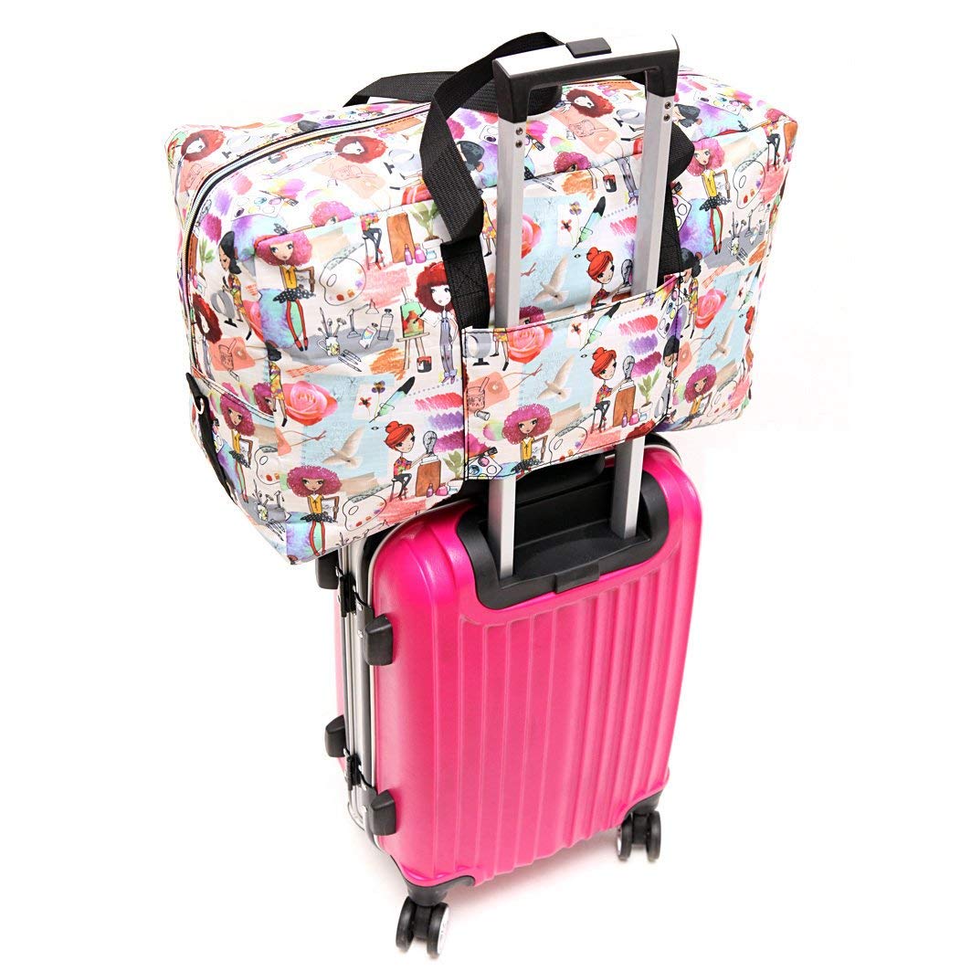 Arxus Grande Borsone Pieghevole da Borsone da Trasporto con Borsa da Viaggio e Tracolla (Ragazza che Dipinge)