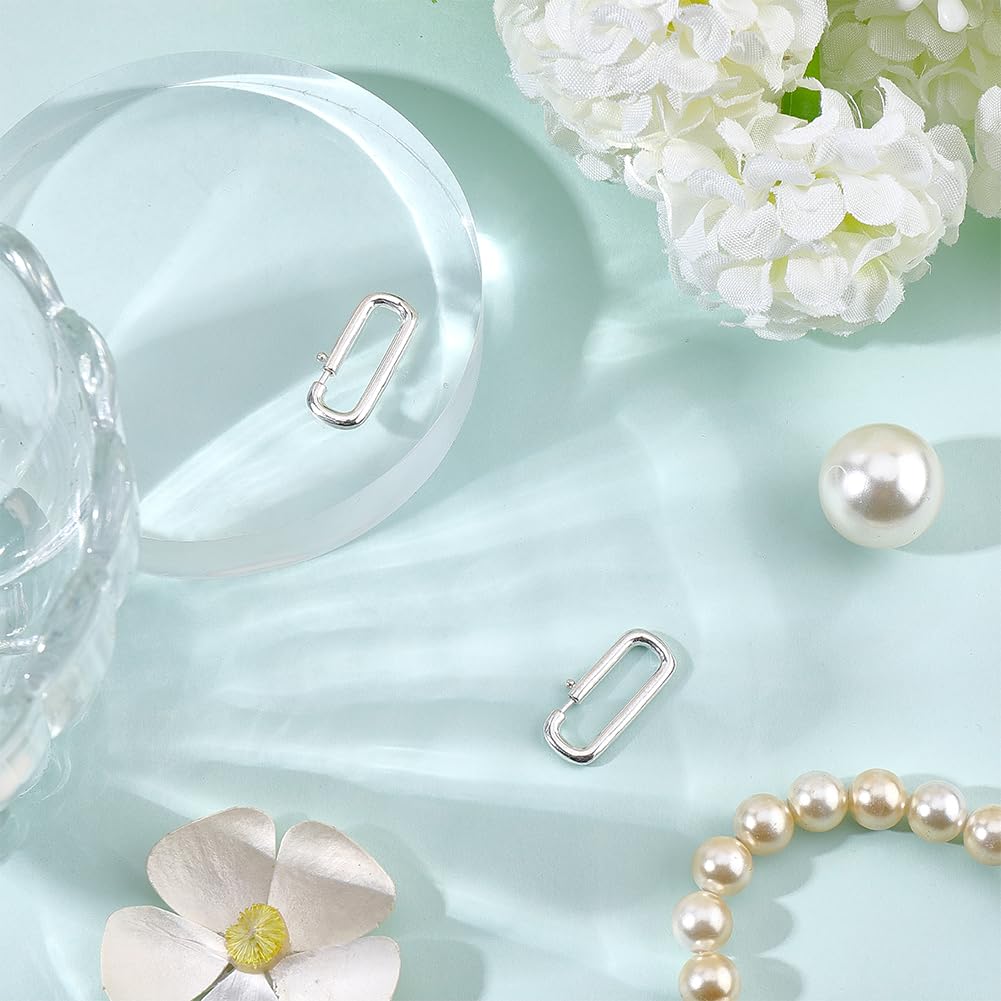 WADORN 2 chiusure rettangolari per gioielli, in argento Sterling 925, per collane e gioielli, per estendere o riparare collane fai da te, portachiavi, bracciali, cavigliere