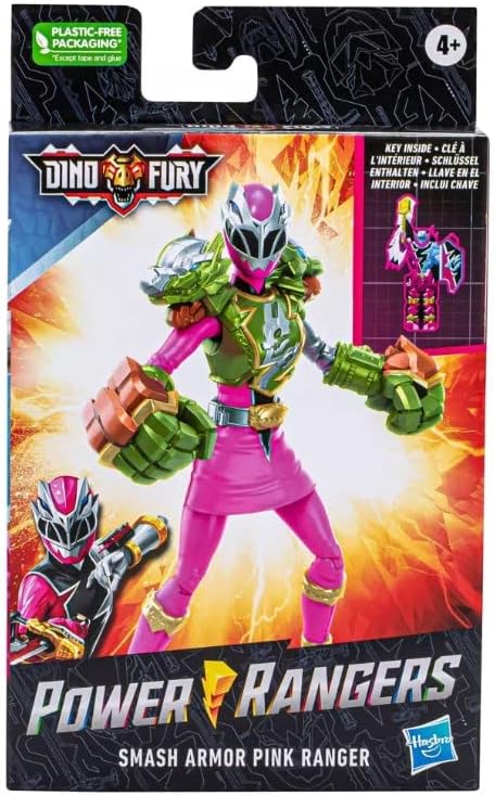 Miniatura 3 de Power Rangers Dino Fury Smash Armor Pink Ranger - Figura de acción de 6 pulgadas inspirada en un programa de televisión con accesorios para armas
