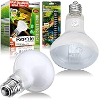 75W Reptile Heat Lamp Bulbs 2 Pack - UVA Basking Lights for Bearded Dragons, Turtles, Tortoise, Lizards, Snakes | Terrarium Heat with Temp Strips