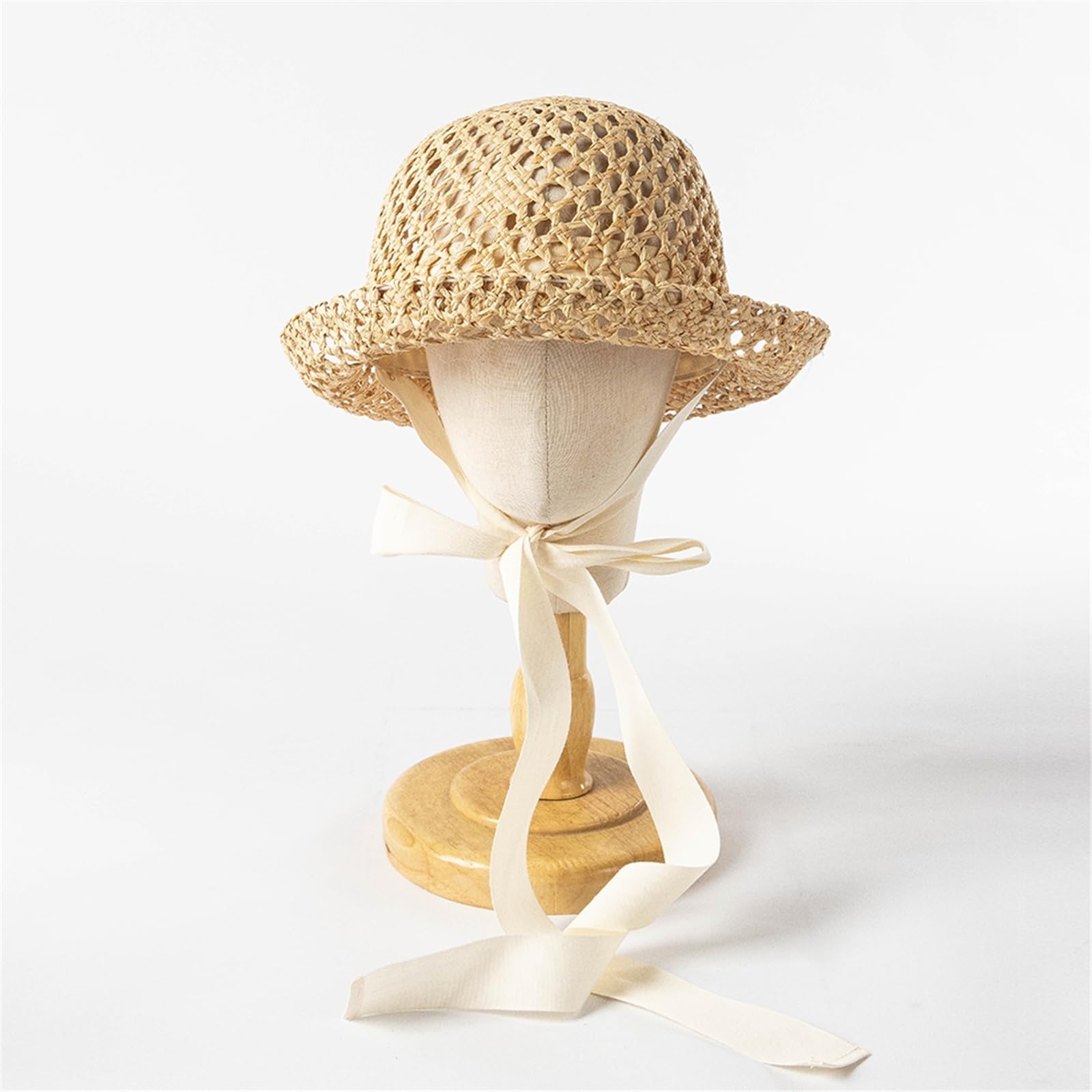 Sombrero de Sol de Paja Lafite para Niños - Tejido a Mano con Correa Ajustable para Exteriores