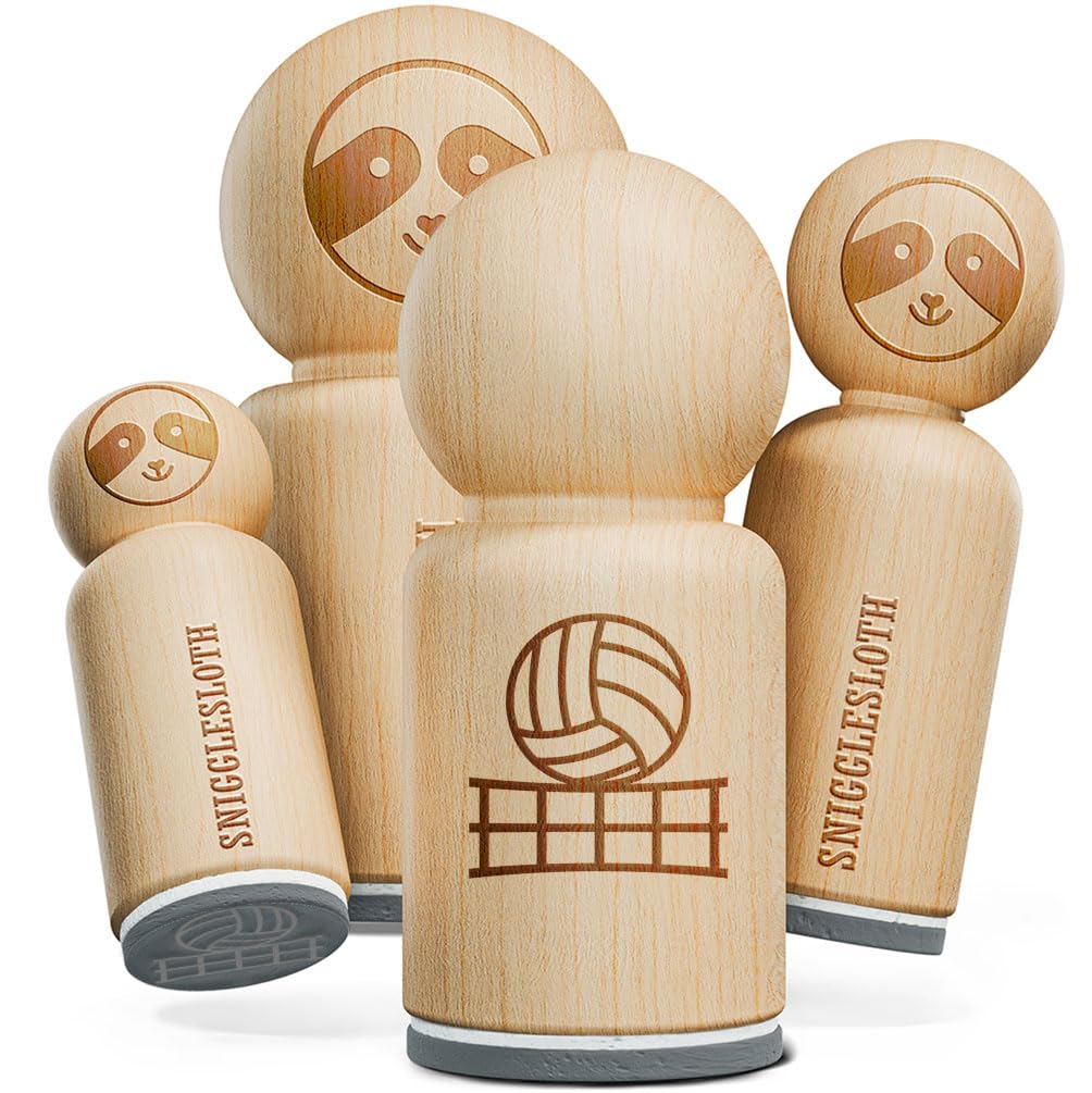 Volleyball and Net Rubber Stamp for Stamping Crafting Planners - 3/4 Inch Small