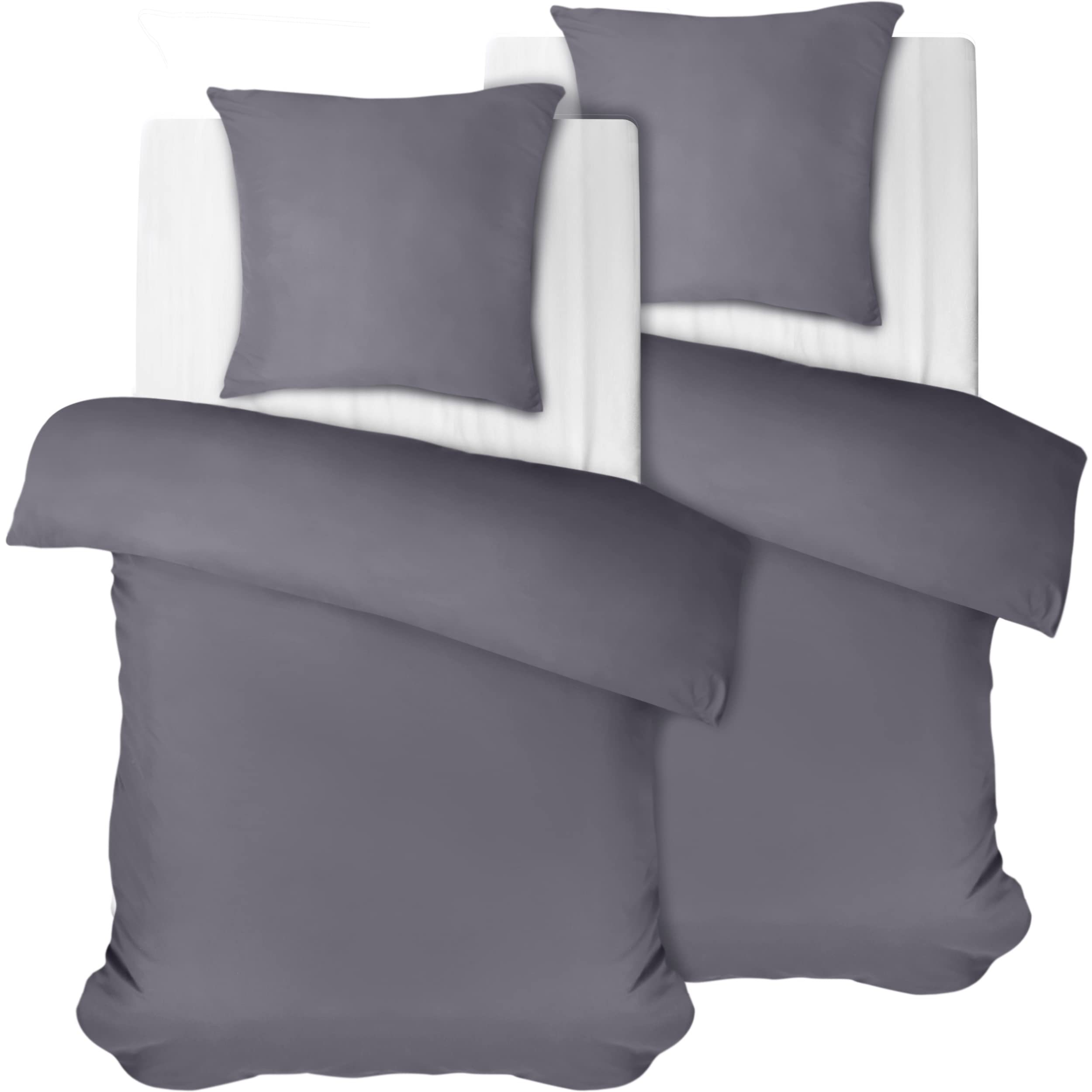 Utopia Bedding Copripiumino Una Piazza e Mezza - Microfibra Copripiumino 2 x 135x200cm + 2 x Federe 80x80cm - Grigio