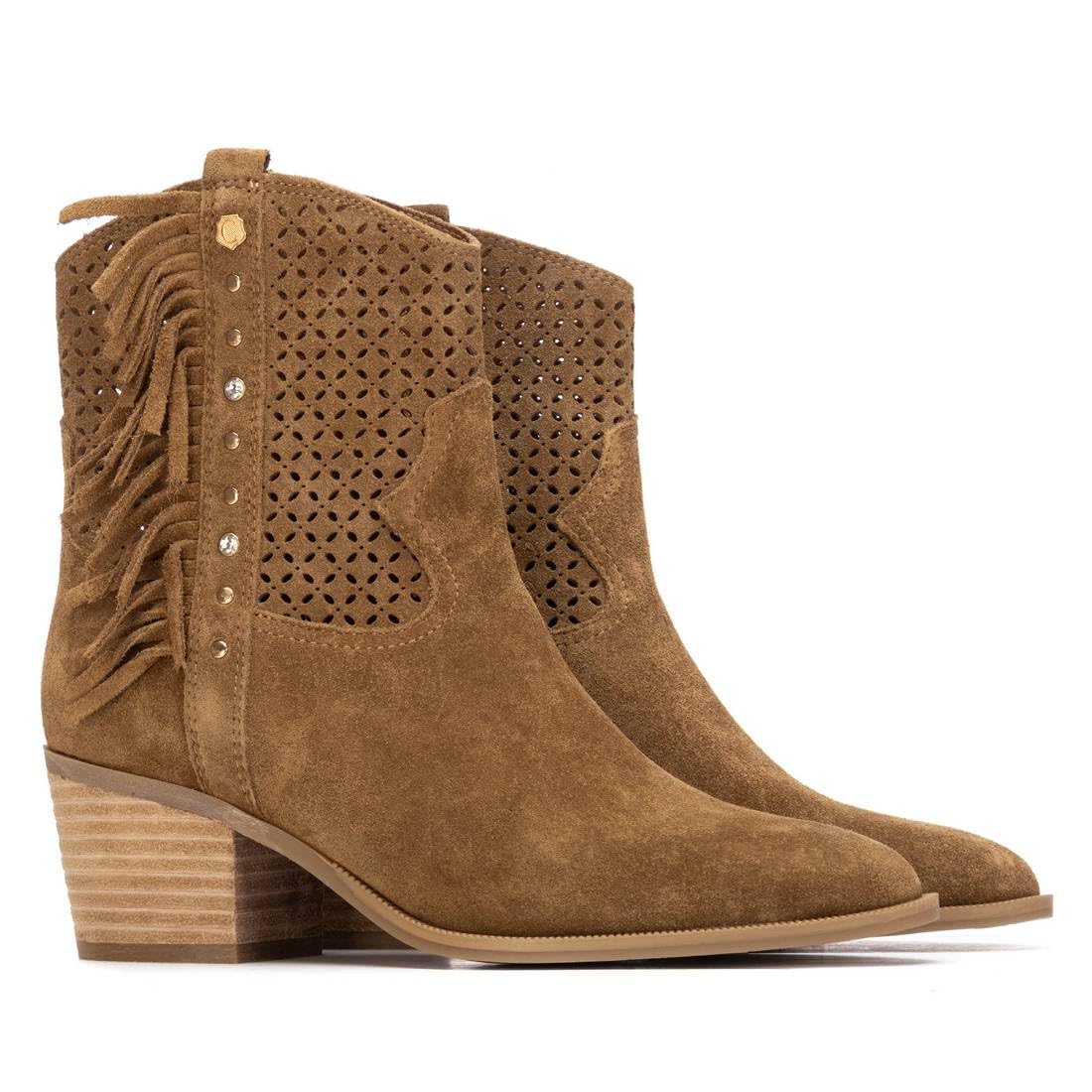 Carmela - Botas Camperas Mujer Camel - Calzado Cómodo y Versátil - Moda casual - Modelo 16315003 (Talla 38)
