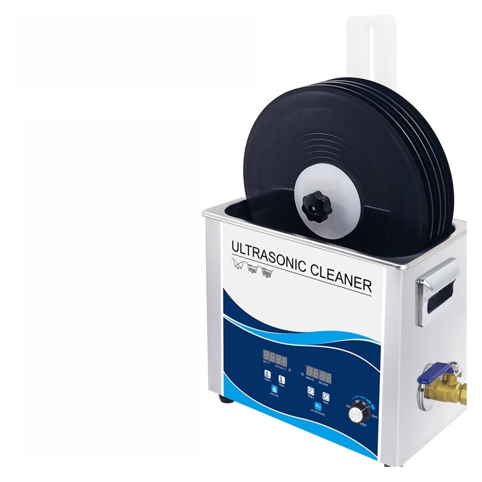 Pulitore ad ultrasuoni Disco in Vinile Rondella 6.5L Bagno 180W Pulitore Ad Ultrasuoni Grammofono LP Pulizia Dell'album con Sollevatore di Alimentazione