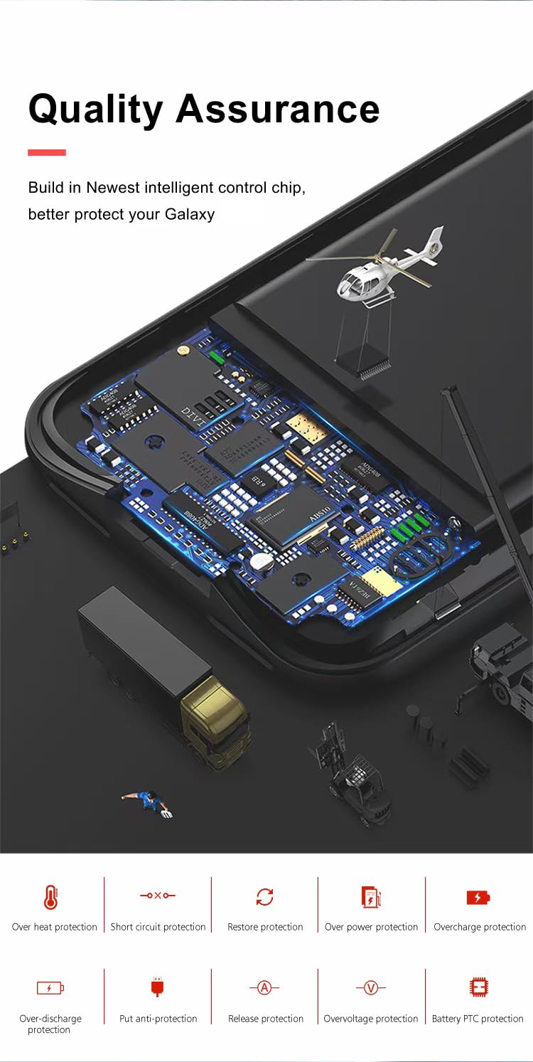 Etui na baterie 10000mAh do Samsung Galaxy S24 Ultra ładowalna obudowa ładująca, przenośna obudowa baterii do Samsung Galaxy S24 Ultra 5G czarna obudowa zasilania