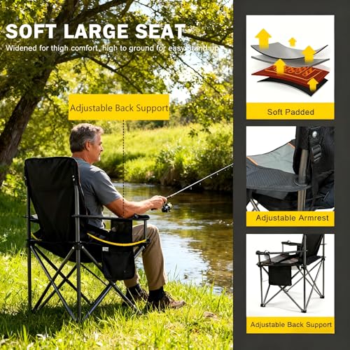 FAIR WIND 2 Pack Oversized Fully Padded Camping Chair with Lumbar Support の商品画像 3