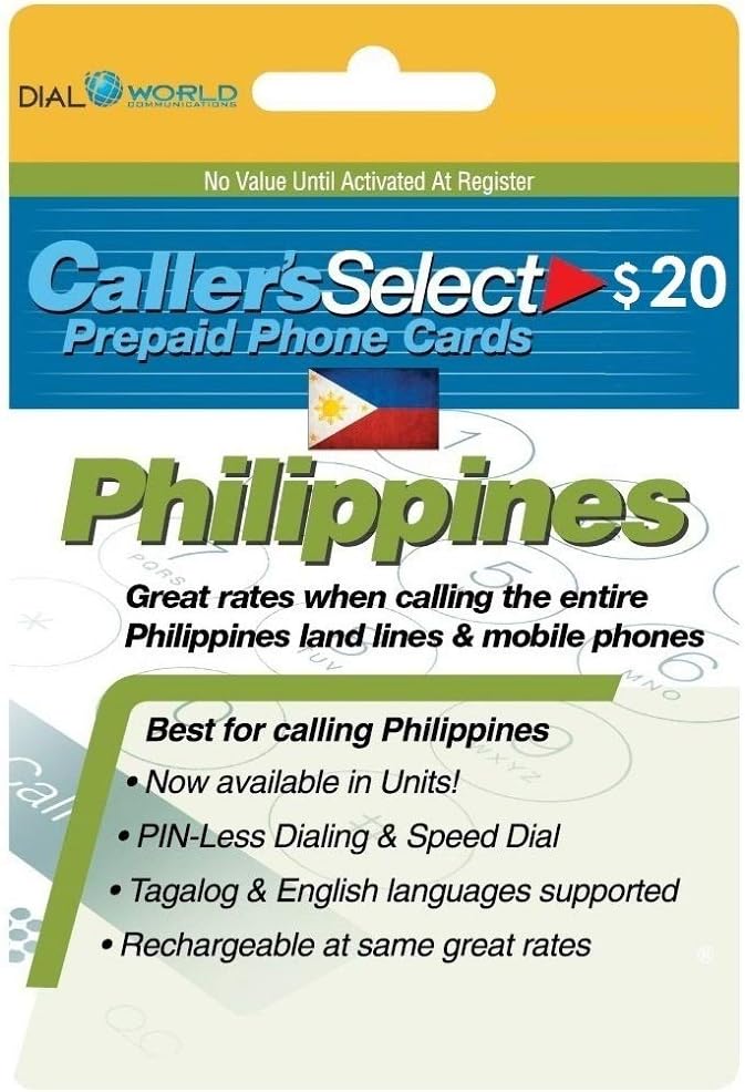 (dollars)20 Phone Calling Card Calls to The . Get up to 360 Units to Call Filipino Landlines and 280 Units to Call Cellphones.