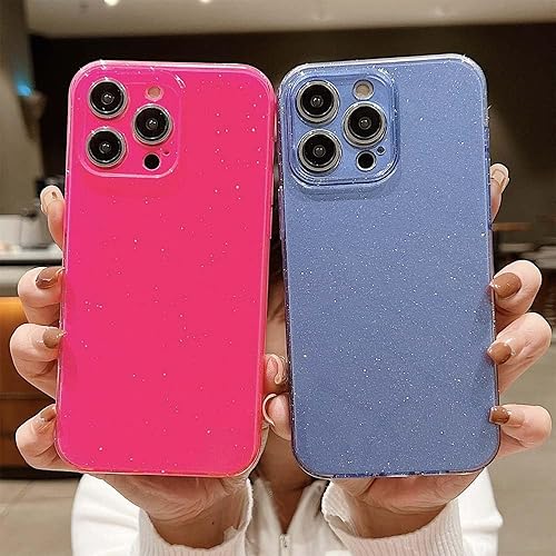 Miniatura 5 de Fycyko Funda compatible con iPhone 15 Pro Max con purpurina para mujeres y niñas, funda protectora suave y brillante para iPhone 15 Pro Max, azul