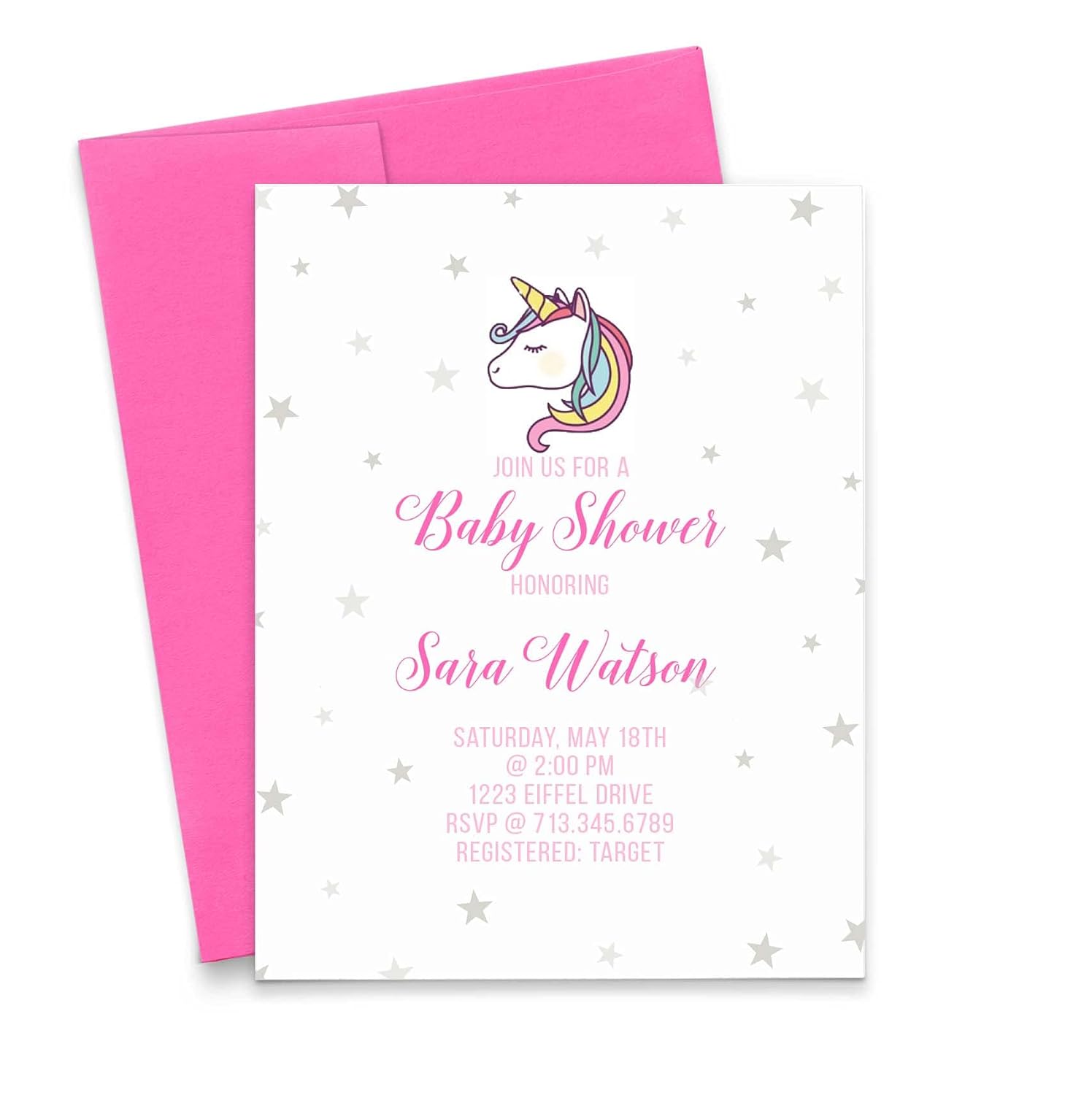 Unicorn Baby Shower Invitations girl, Unicorn Baby Shower