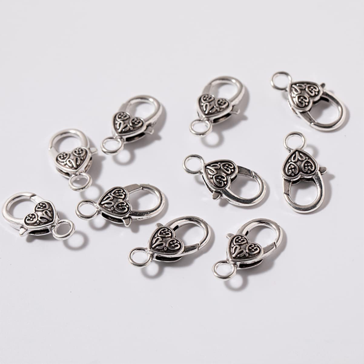 Ciieeo 120stücke Antike Silber Legierung Herzförmige Verschlüsse Schmuckzubehör Für Armband Und Halskette Langlebige Und Glänzende Kettenverschlüsse Für Kreatives Basteln