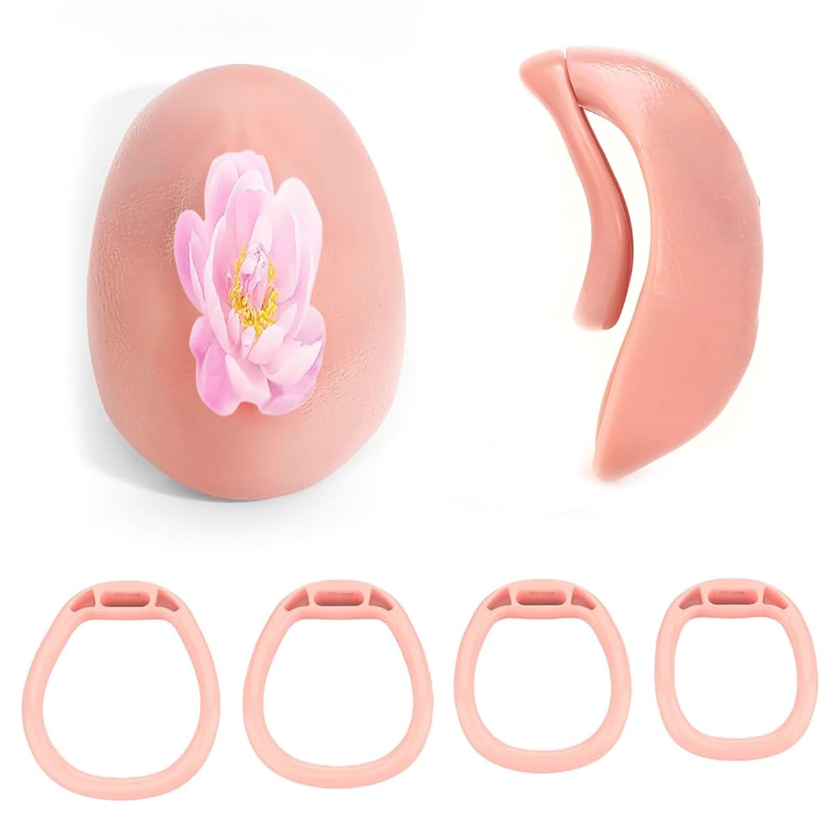 Madnada 男の娘用貞操帯 全周包みデザイン貞操体 貞操ロック 貞操装置コック 樹脂製 ４リング貞操ケージ ク 男ゲームプレイセックスおもちゃ（Sサイズ)