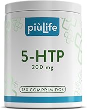 5HTP 200mg Equivalent To 1000mg Griffonia Extract, 180 PiùLife Tablets, 2 A Day, Supplement 5 HTP Natural Good Mood, Reduce Stress, Insomnia, Sleep Well Adults, Relax And Tranquility