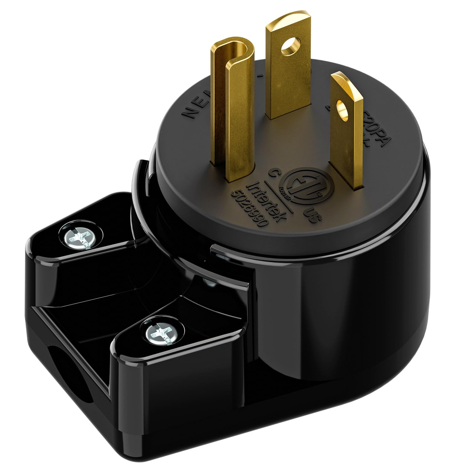 DeliciousTaylormade QUADFACE  NKT×AC Nema 5-20P DIY Plug, Rewirable 20A 125V Plug, 90 Degree