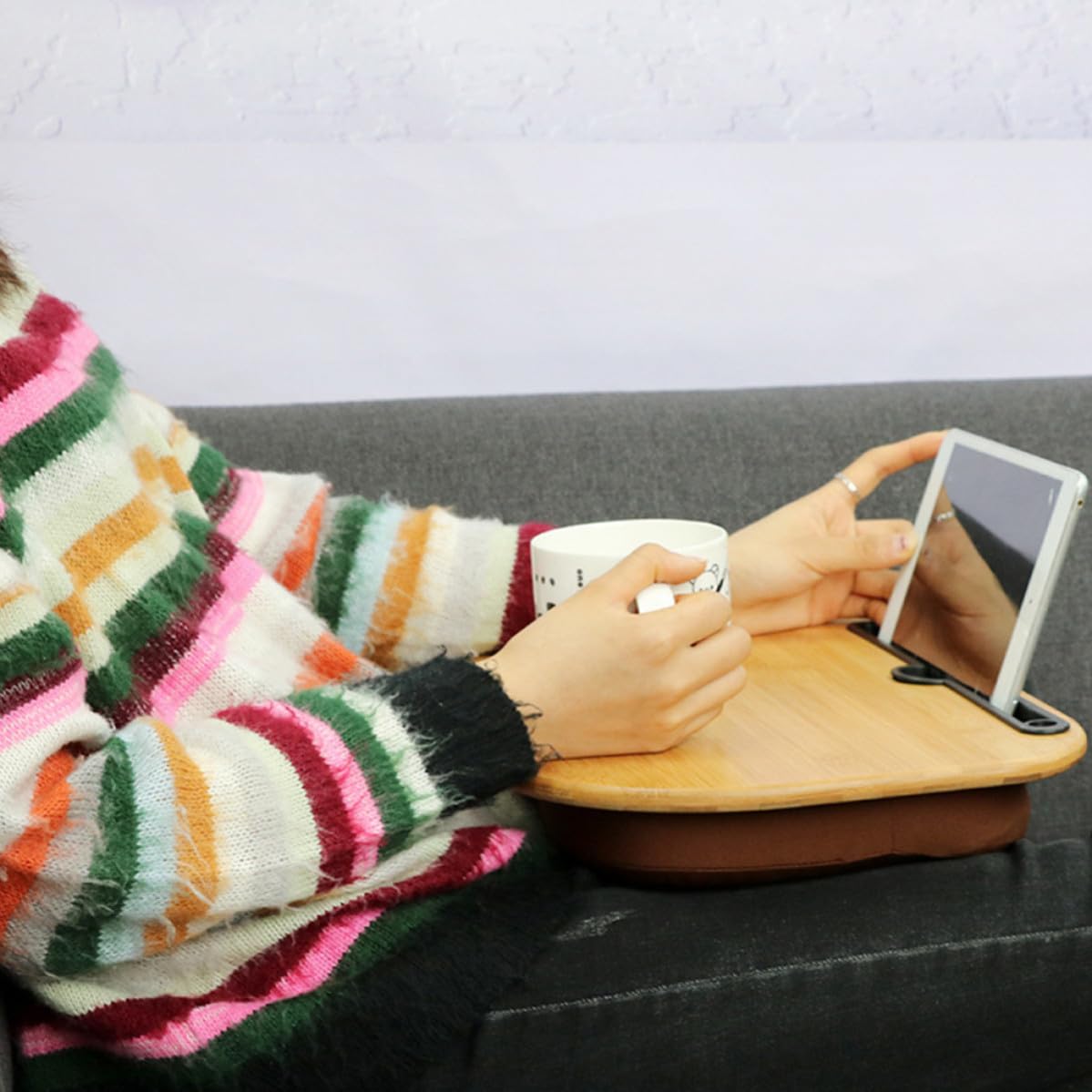 Supporto per Tablet e Laptop, Tavolo Multifunzione in Bambù S