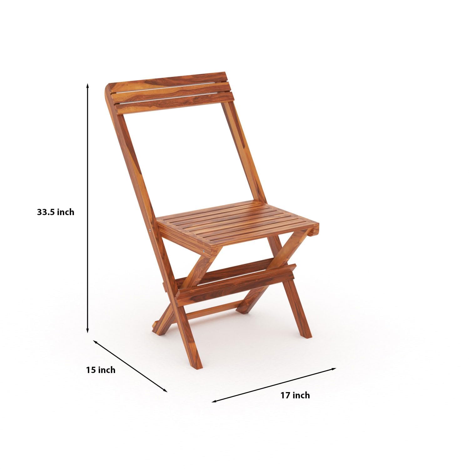 Wood Folding Chair | Foldable Easy Chair Comfort Chair for Living Room Bedroom Hall Home Wooden Furniture for Balcony Garden Indoor Outdoor (Coffee Color) 3