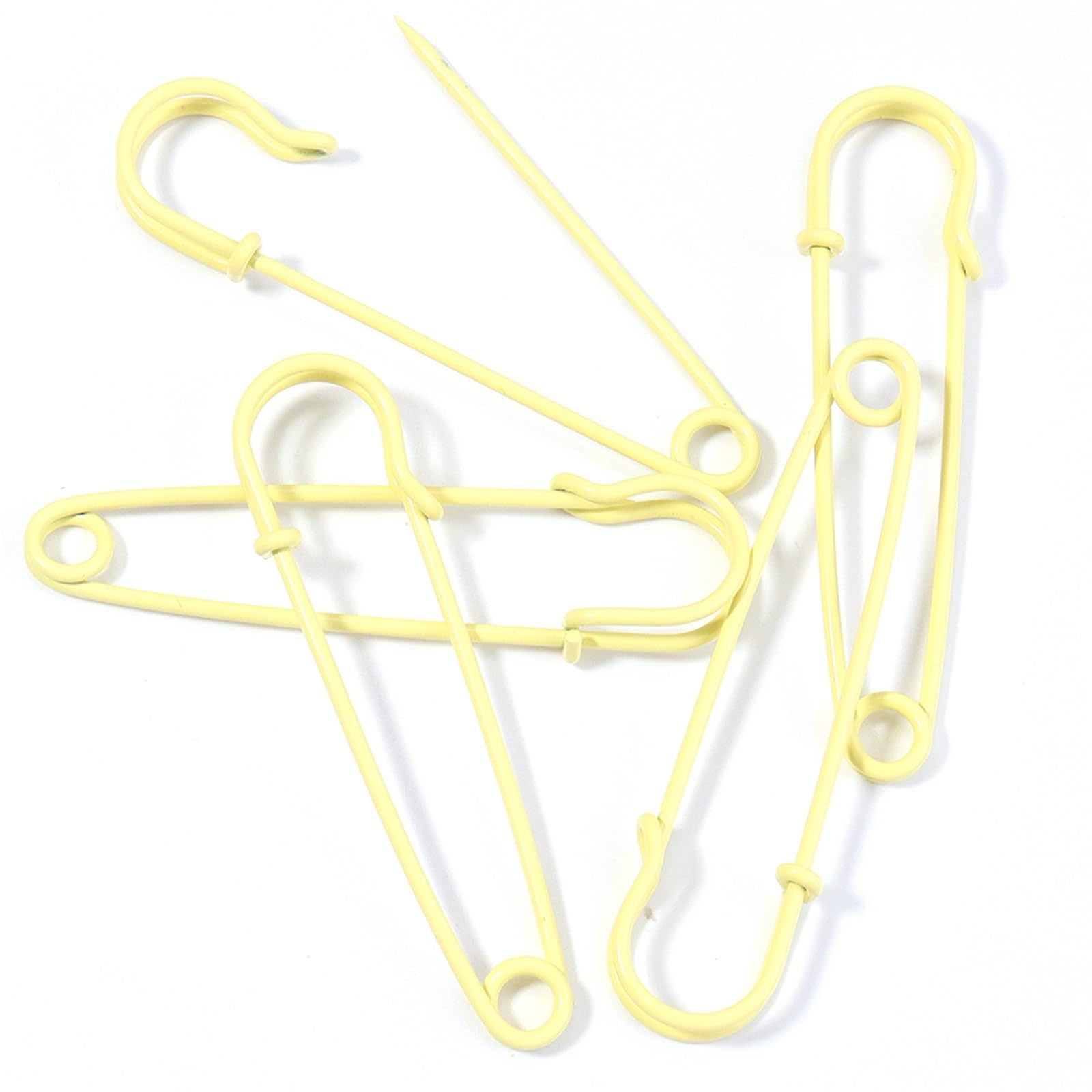 Decorative Safety Pins 50pcs/lot 64x15mm Safety Pins Brooch Colorful Metal Iron Sewing Pins For DIY Jewelry Making Clothing Fasteners Decor Accessories for Clothes(Yellow)