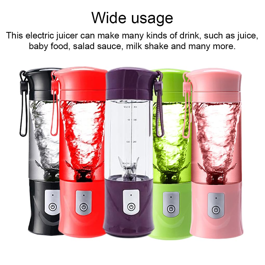 Exprimidor eléctrico de Frutas y Verduras, licuadora de Velocidad rápida, Taza para Viajar, Senderismo, Fitness, batidora de Leche inalámbrica, Rojo